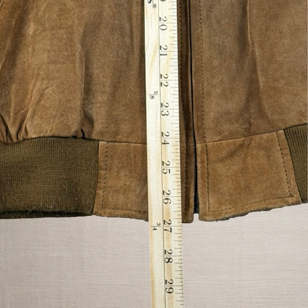 Wilson's Leather Men's Brown Bomber Jacket Large Lined Vintage - Picture 11 of 12